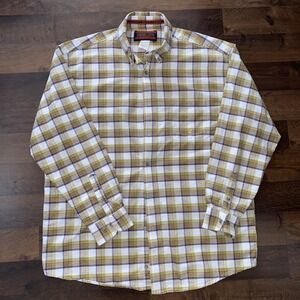 Vint Wrangler 20X Shirt Mens‎ XXL Long Sleeve Plaid BrushPopper Western 50' Bust